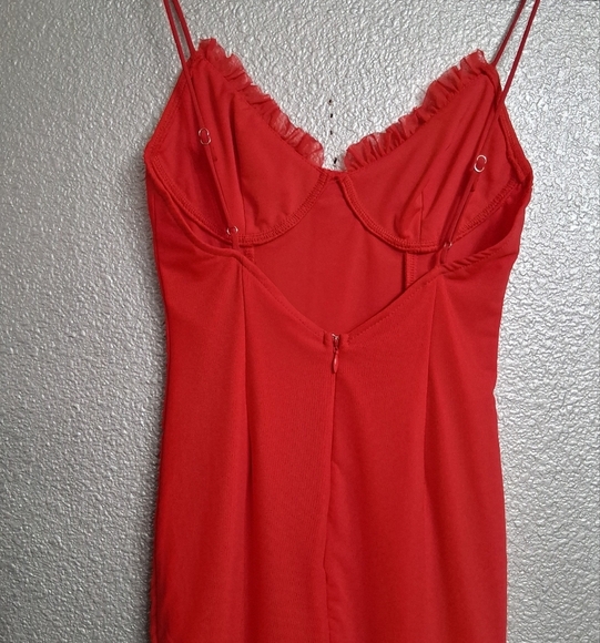 Angel Biba Boutique Cherry Red Princess Cut Mini Dress Size S - Picture 11 of 11